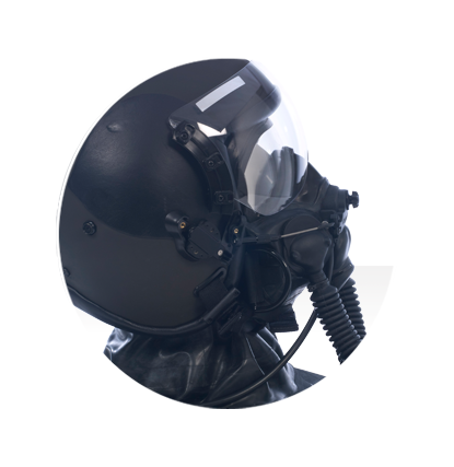 CBRN Oxygen Mask on Gentex Pilot Helmet